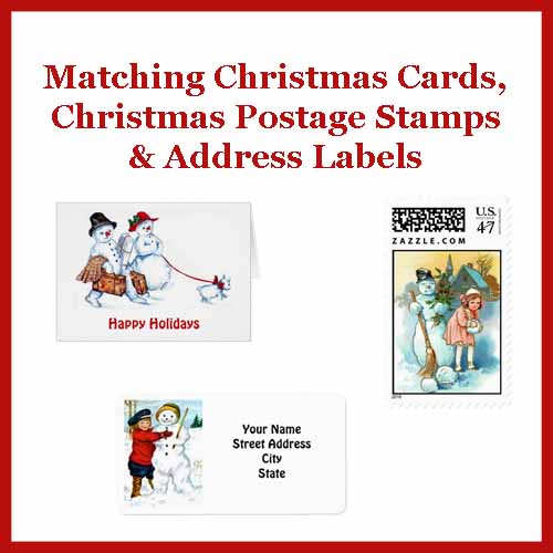 Matching vintage Christmas card stationery