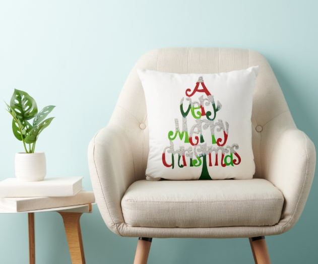 A simple and elegant Christmas throw pillow to add to your festive home decor